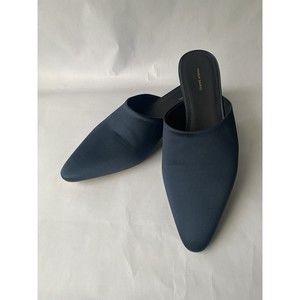 MANSUR GAVRIEL Elegant Silk Slide Mule Pump Blue Sz 37.5 UK Sz 7 US
